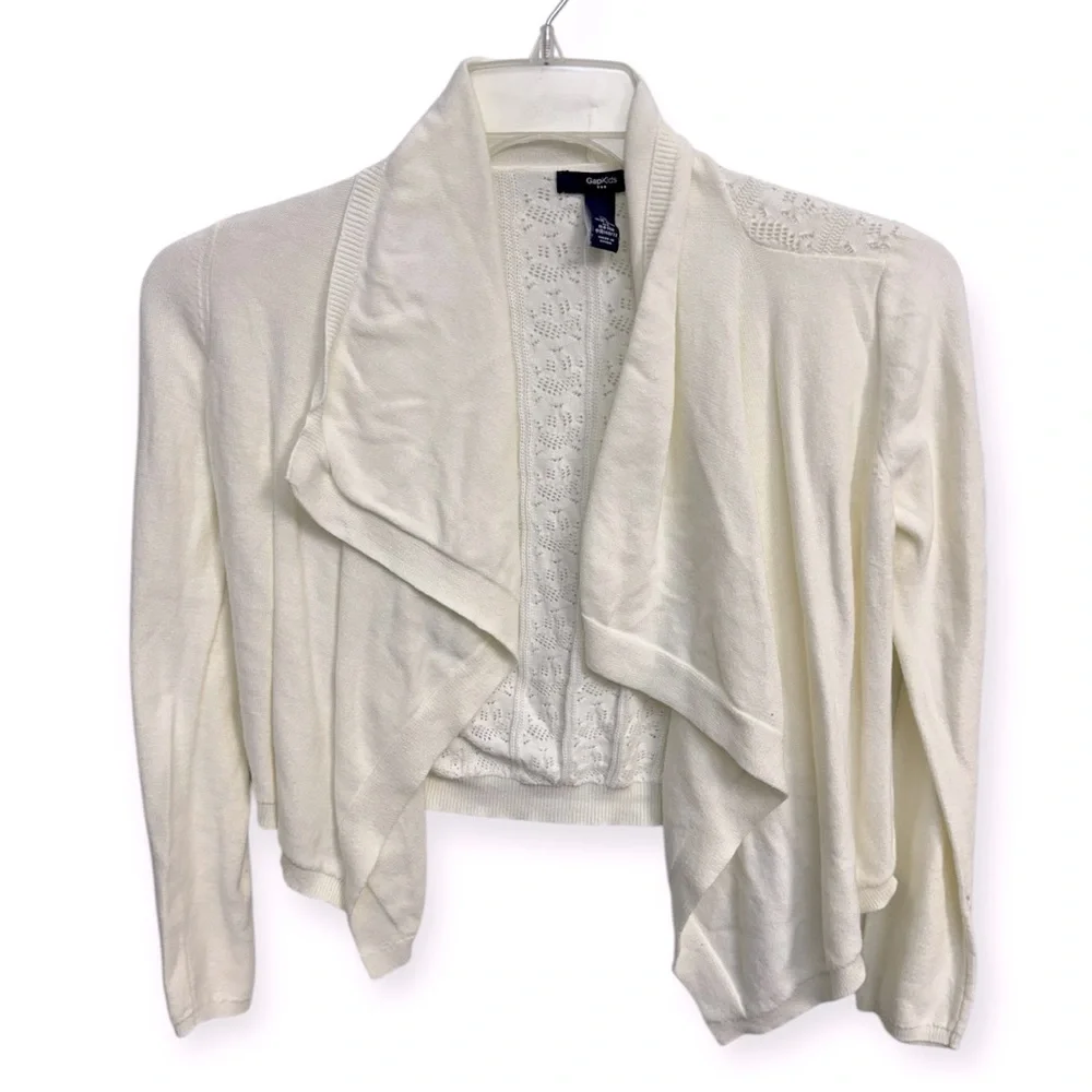 GAP Cream Cropped Sweater‎ with Draped Collar